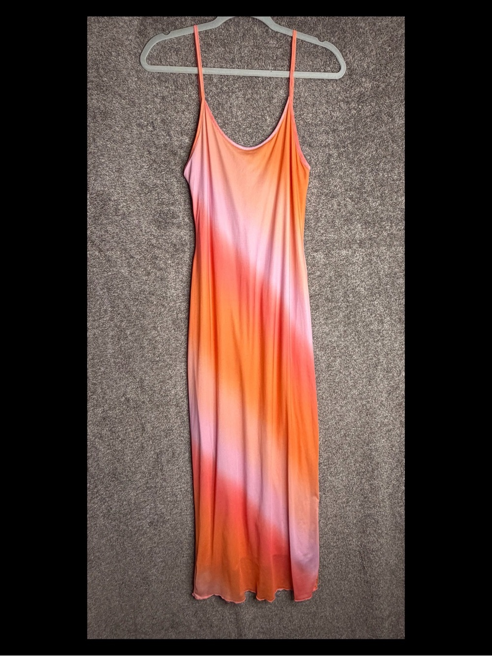 See You Monday Orange and Pink Ombre Slip Dress